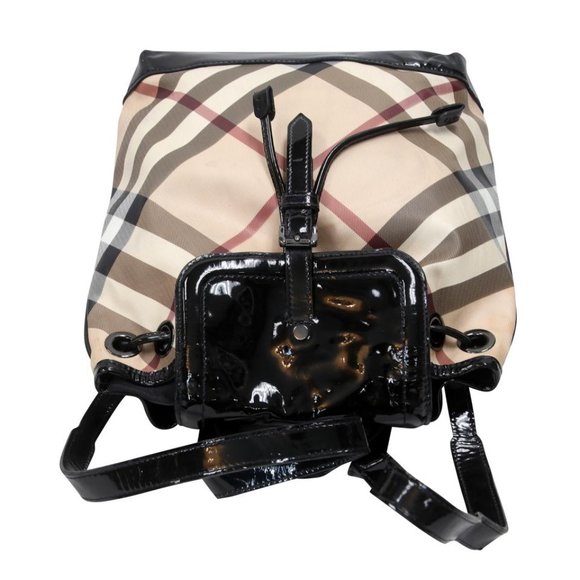 Burberry Drawstring Check Trim Coated Leather Supernova Backpack BB-0317N-0070 main image 7